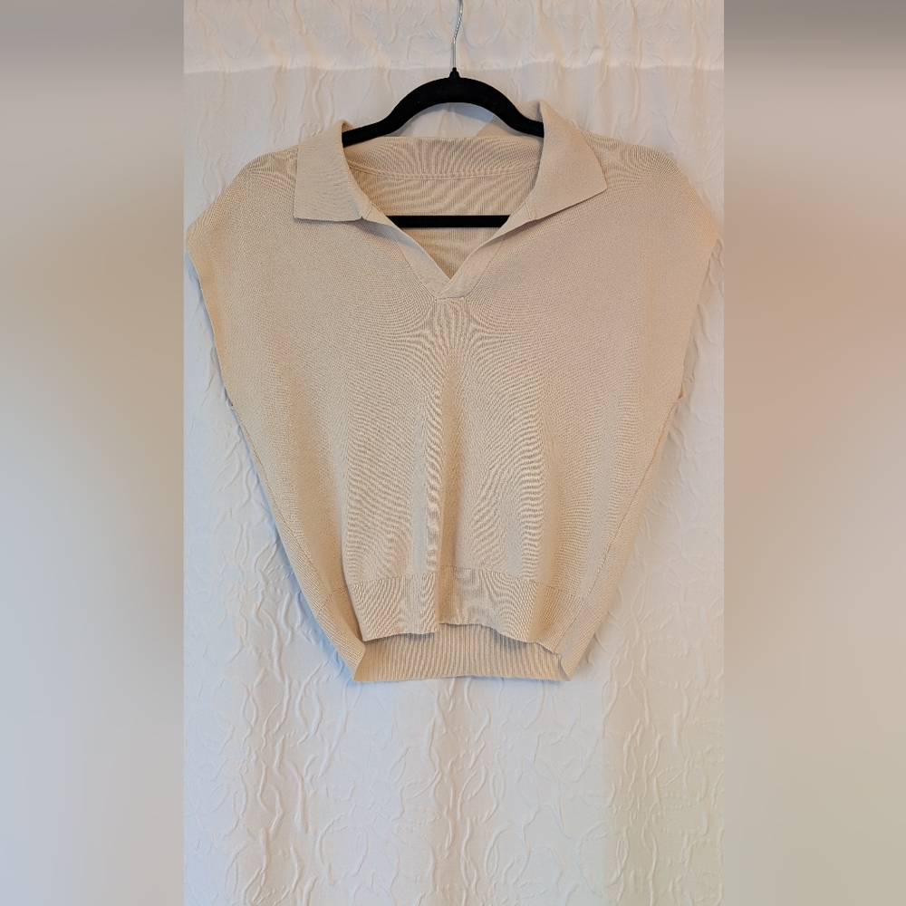 Women's Cream V-Neck Sweater